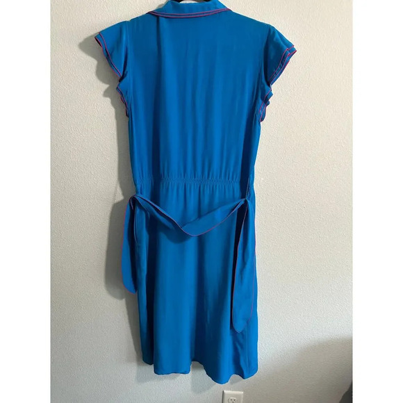 100% Silk Francesca of Damon for Starington 1980s Royal Blue and Hot Pink VTG 6 - Picture 8 of 10